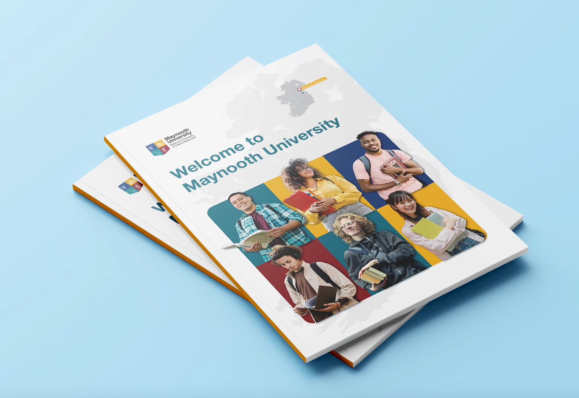 University prospectus and report cover design for Maynooth University by Pixelo Design