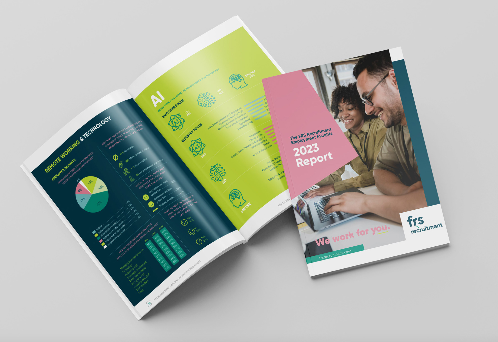 Digital annual report design with infographics and data visualisation by Pixelo Design