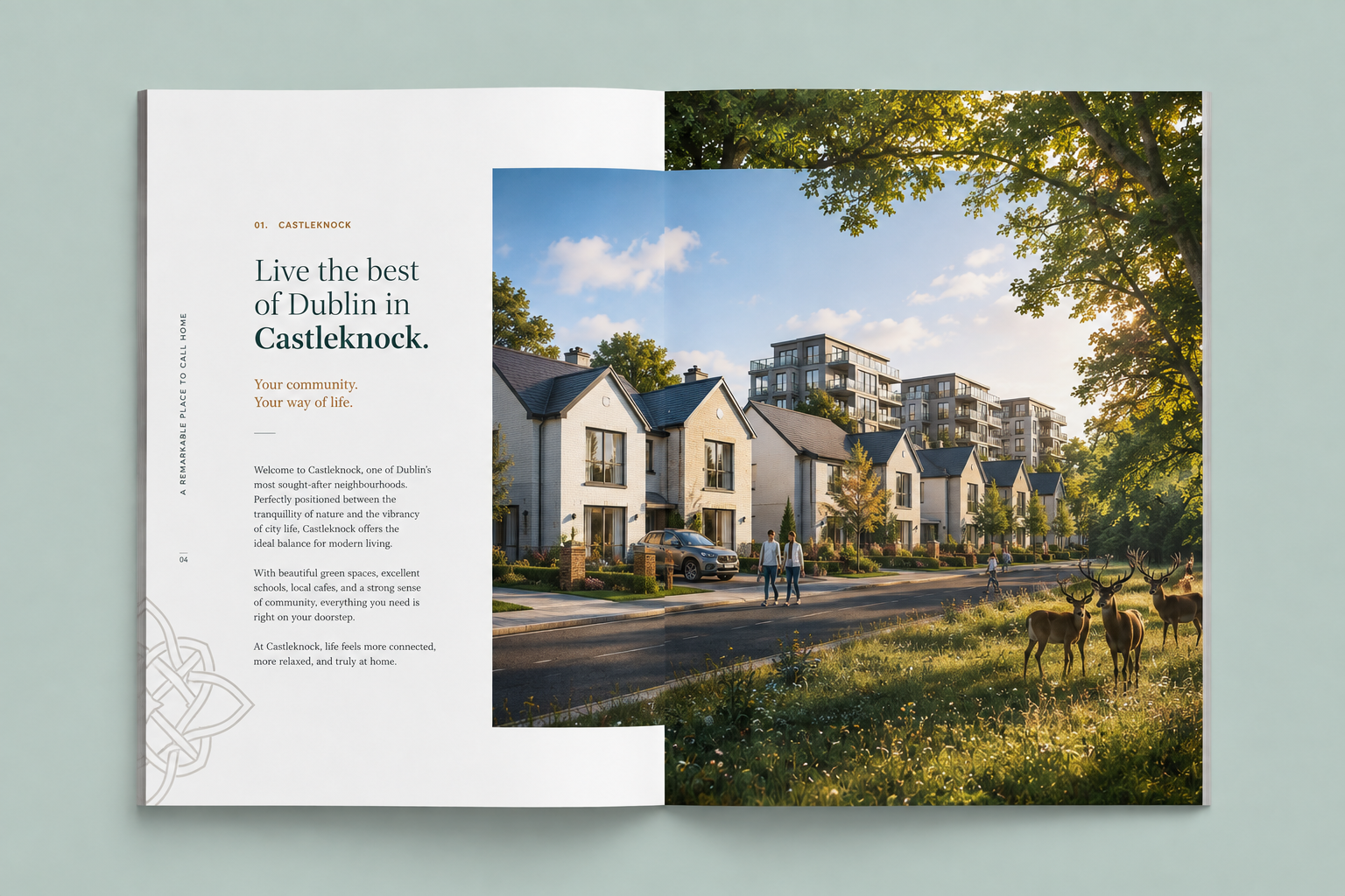 Dublin property brochure design by Pixelo Design with editorial spreads and photography